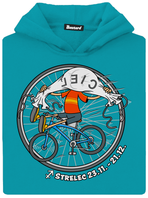 Cyklistický horoskop: Strelec detská mikina klokanka Hawaiian Blue