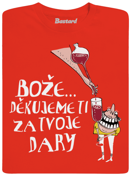 Boží dar - víno pánske tričko Fiery Red