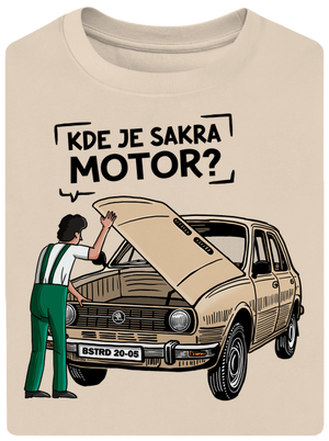 Kde je motor? unisex tričko oversized Almond