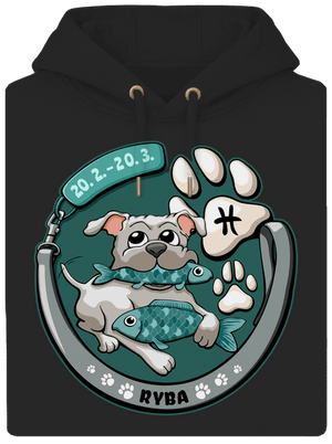 Psí horoskop: Ryba unisex mikina premium Dark Black