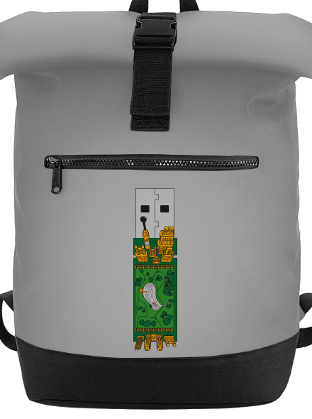 USB city batoh Grey Marl