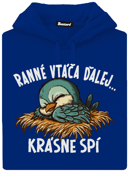 Ranné vtáča spí dámska mikina klokanka Royal Blue Mal