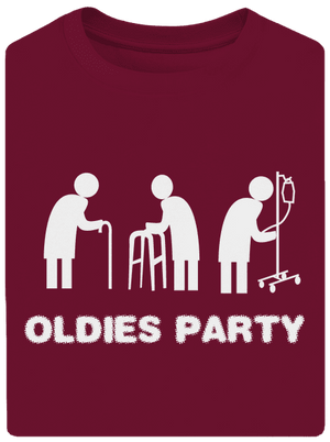 Oldies party unisex tričko oversized Garnet