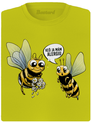 Alergická včielka dámske športové tričko Neon Yellow