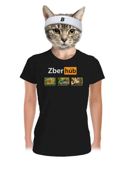 Zber húb dámske športové tričko Black