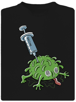 Zapichnutý covid pánske športové tričko Black