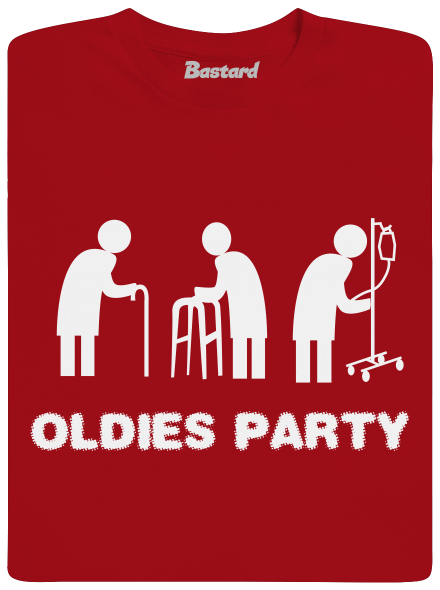 Oldies party pánske dlhý rukáv Red