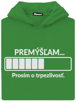 Premýšľam detská mikina klokanka Kelly Green AWD