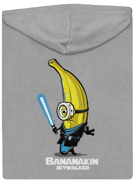Bananakin Skywalker pánska mikina na zips Light Melange