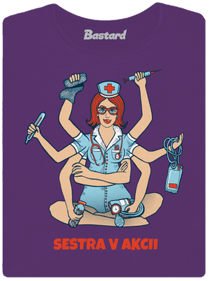 Sestra v akcii dámske tričko prémium Purple