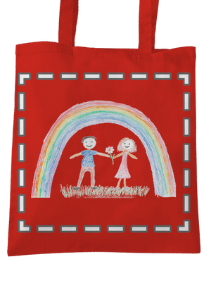 Detské kresby - Nahraj vlastnú taška Bright Red