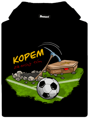 Kopem za svoj tím pánska mikina klokanka Black