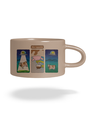 Alien Cappuccino hrnček makronka Brown Macaron