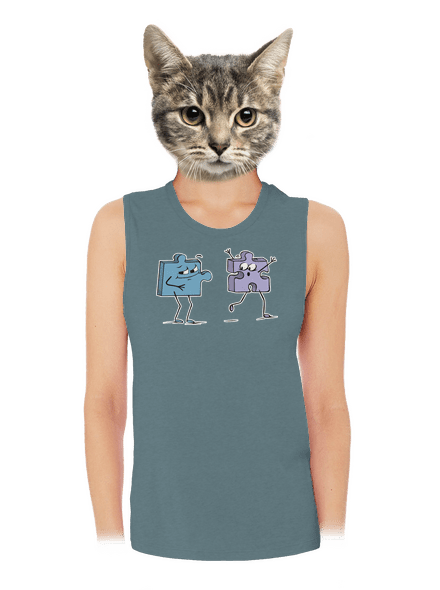 Puzzlíci dámske tielko voľné Heather Deep Teal