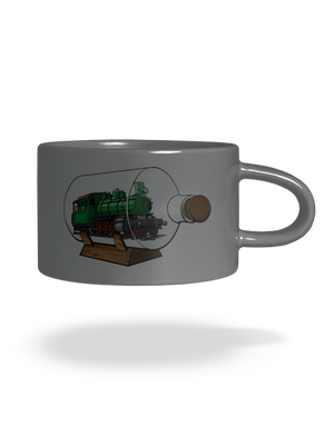 Lokomotíva vo fľaši hrnček makronka Grey Macaron