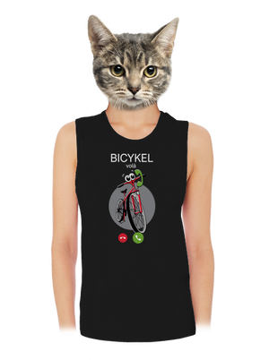 Bicykel volá dámske tielko voľné Black