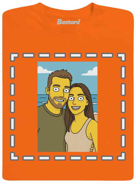 Simpsonovi z vlastnej fotky pánske tričko Orange