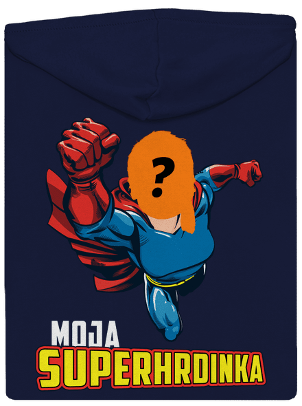 Moja superhrdinka pánska mikina na zips Navy