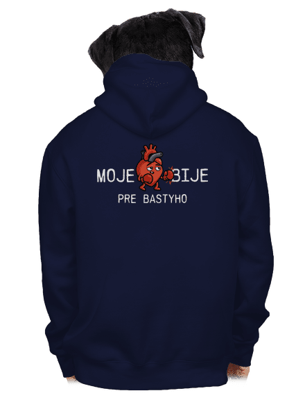 Moje srdce bije pánska mikina na zips Navy