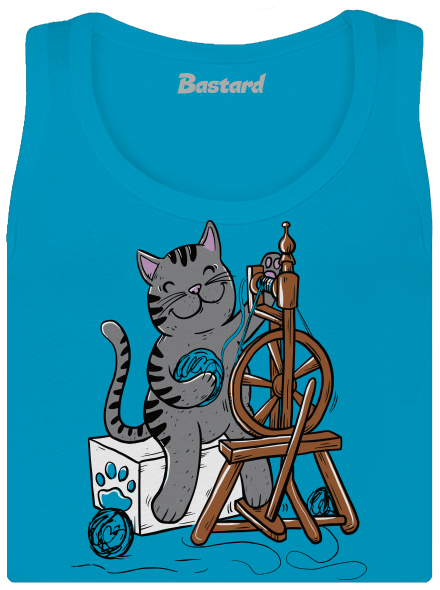 Mačka pradie dámske tielko klasické Blue Atol