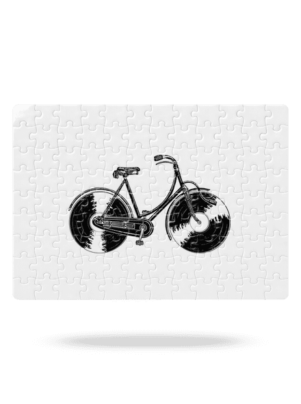 Gramofónový bicykel puzzle White