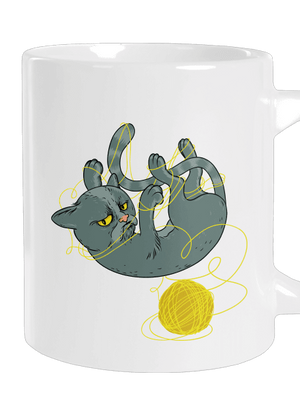 Nevrlý kocúr veľký hrnček White