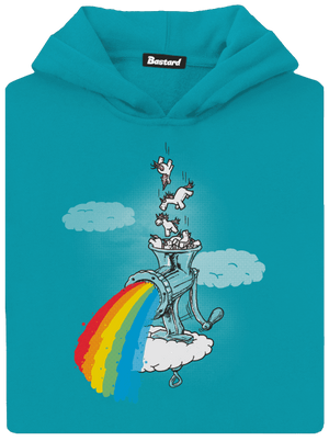 Ako vzniká dúha detská mikina klokanka Hawaiian Blue