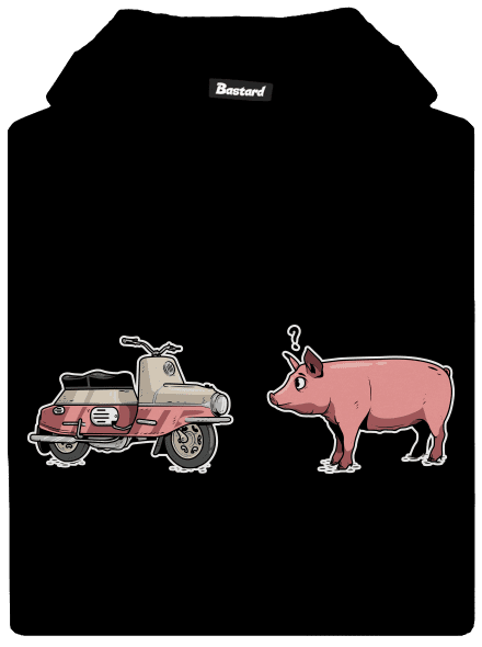 Prasata detská mikina klokanka Black