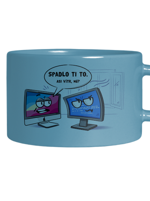 Mac vs. Windows hrnček makronka Blue Macaron