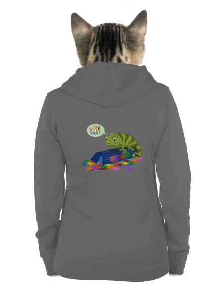 Zmätený chameleón dámska mikina na zips Steel Gray