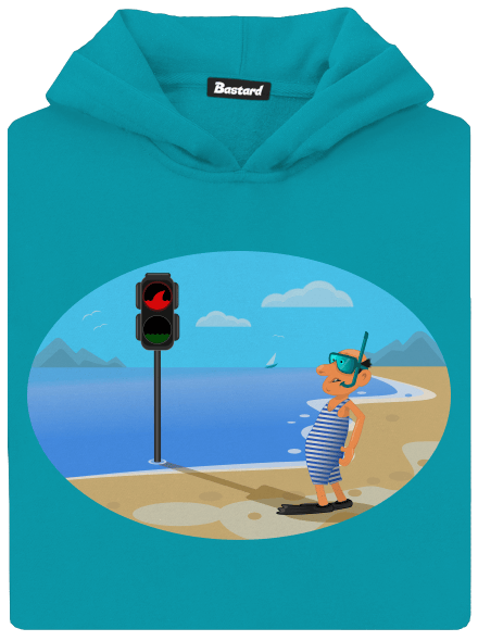 Bezpečné plávanie detská mikina klokanka Hawaiian Blue