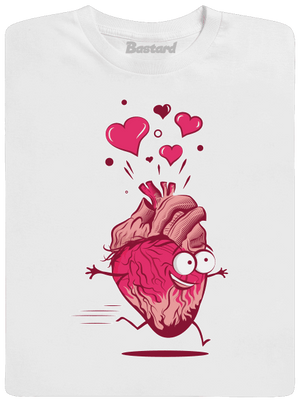 Zamilované srdiečka pánske dlhý rukáv White