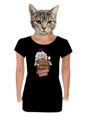 Osudová láska dámske tričko s lemom Black