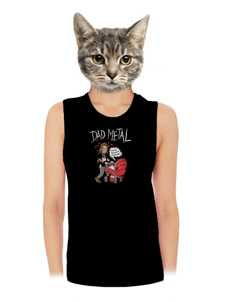 Dad metal dámske tielko voľné Black