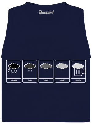 Predpoveď počasia dámske tielko voľné Navy