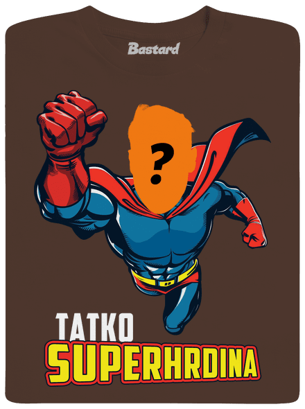 Tatko superhrdina pánske tričko Brown