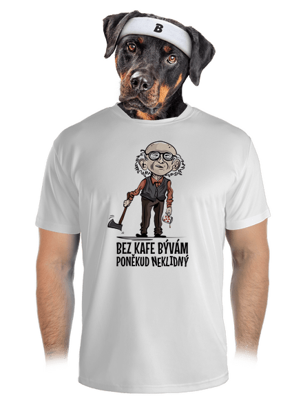 Neklidný bez kafe pánske športové tričko White