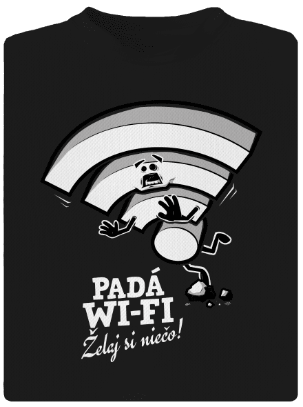 Padá wi-fi pánske športové tričko Black