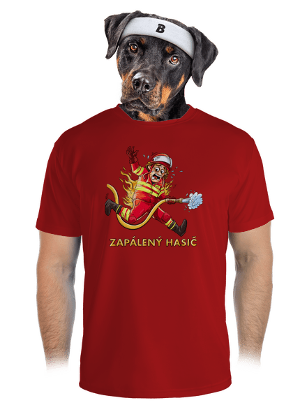 Zapálený hasič a hasička pánske športové tričko Red Mal