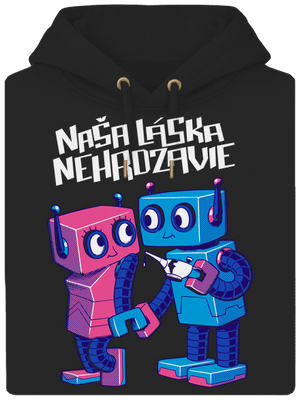 Roboti unisex mikina premium Dark Black