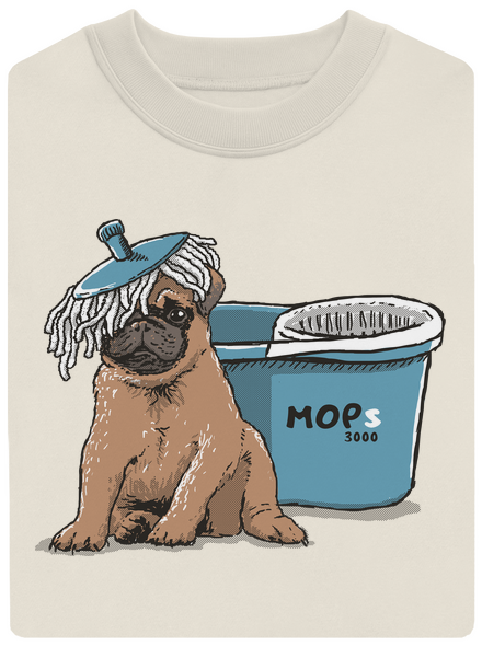Mops unisex mikina bez kapucne Off White