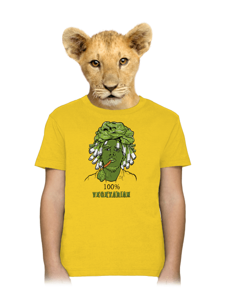 100% vegetarián detské tričko Gold