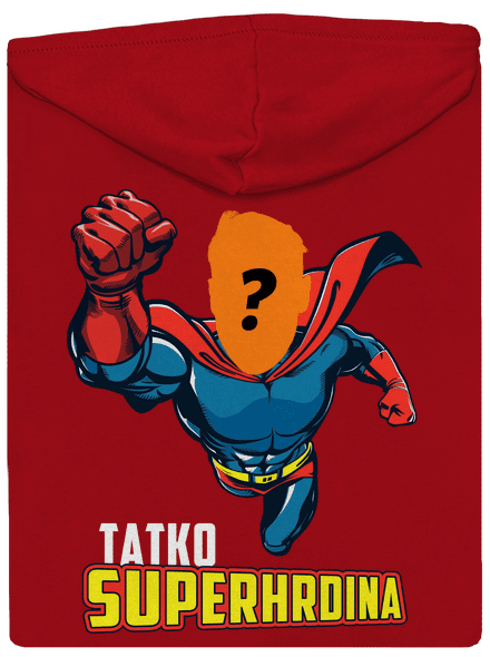 Tatko superhrdina pánska mikina na zips Red