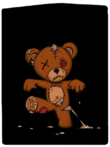 Zombie teddy dámska mikina na zips Black