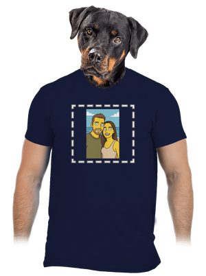 Simpsonovi z vlastnej fotky pánske tričko Navy