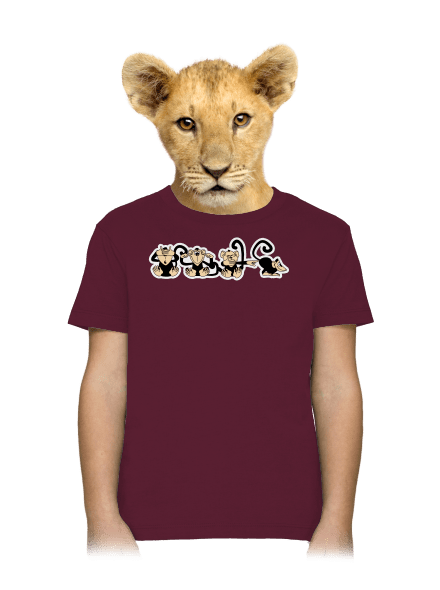 Opica detské tričko Burgundy