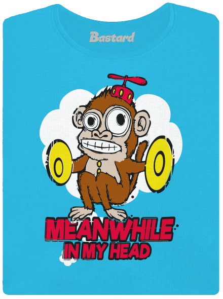 Monkey in my head dámske tričko Blue Atol