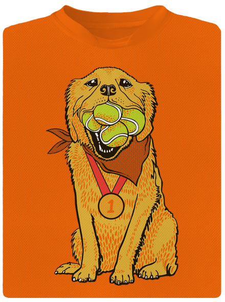 Zlatý retriever detské športové tričko Neon Orange