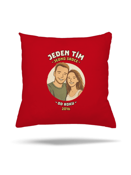 Jeden tím z vlastnej fotky vankúš Red