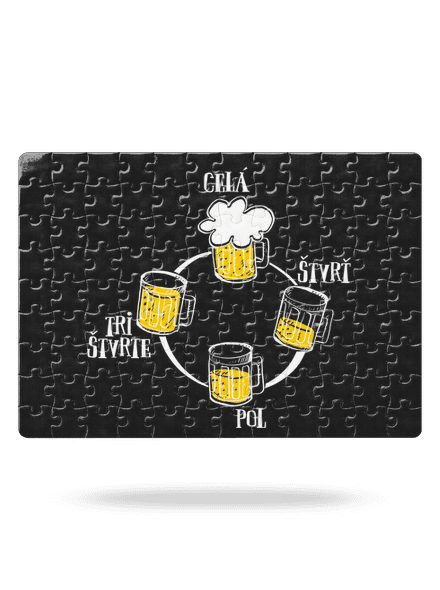 Pivné hodiny puzzle White